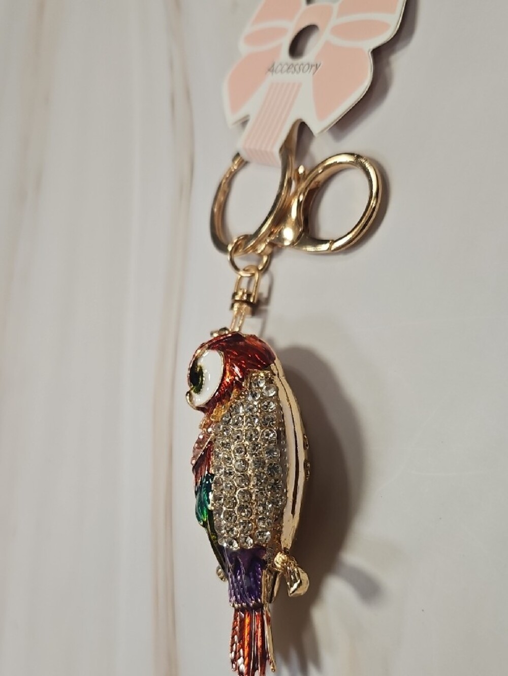 3d Owl Keychains With Crystal Gems New With Tags - Picture 8 of 10